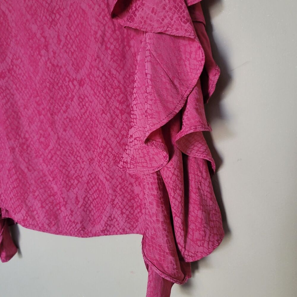 Koch Women's Pink Python Print Flutter Sleeve Sco… - image 3